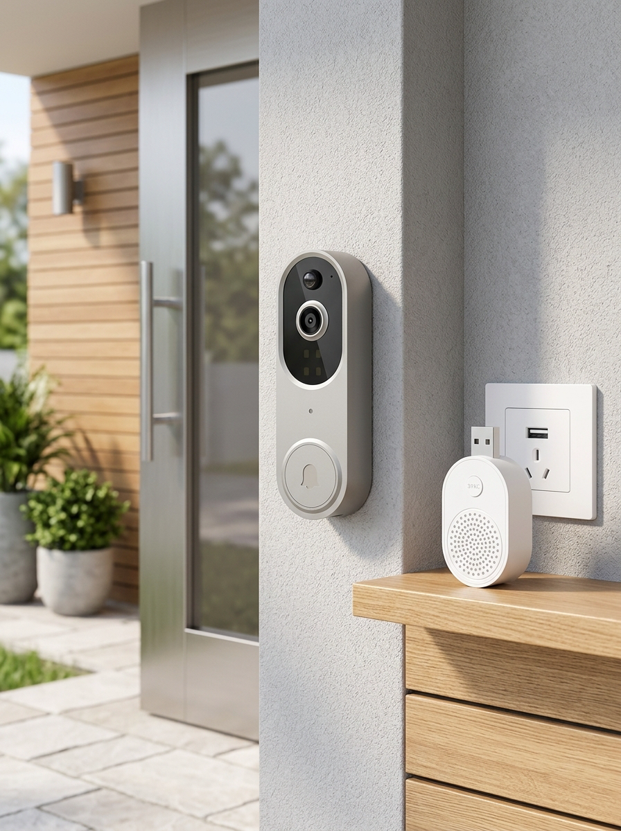 M50 Wireless Video Doorbell - Professional outdoor installation