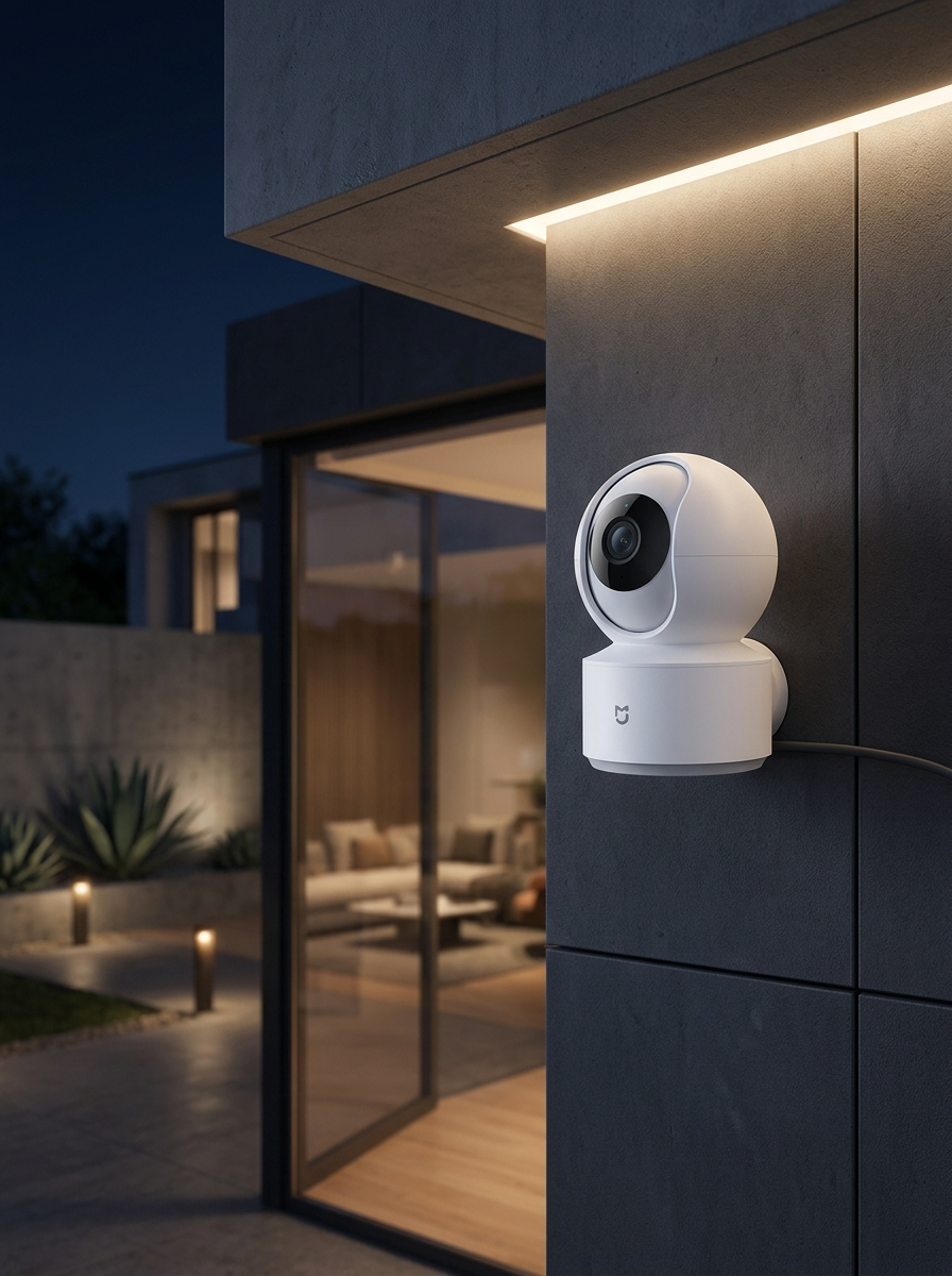 Smart Security Camera - Professional nighttime installation