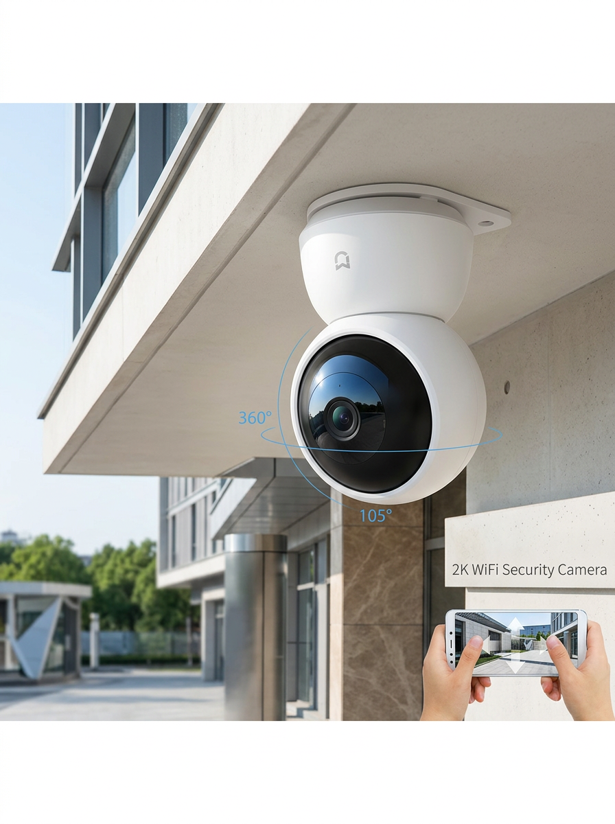 2K WiFi Security Camera - Professional daytime outdoor mounting