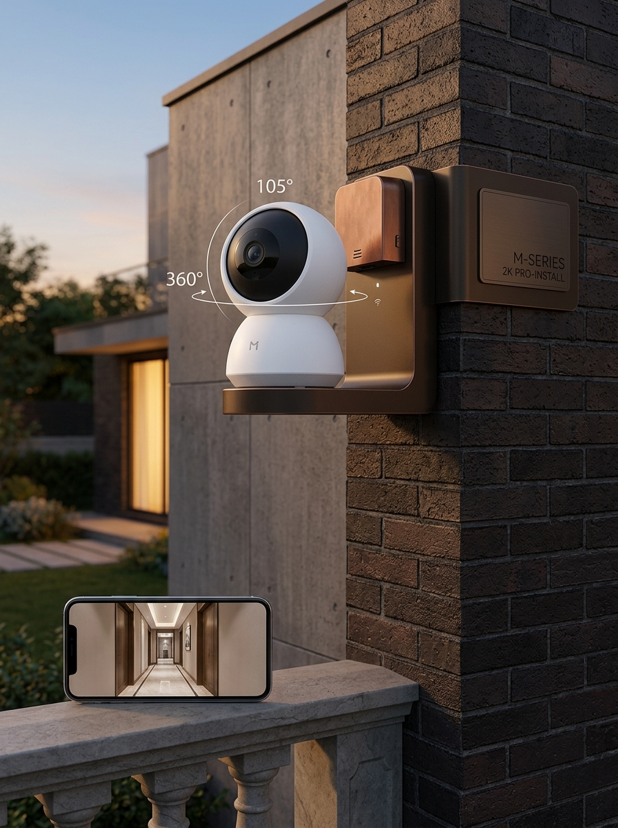 2K WiFi Security Camera - Premium home security installation